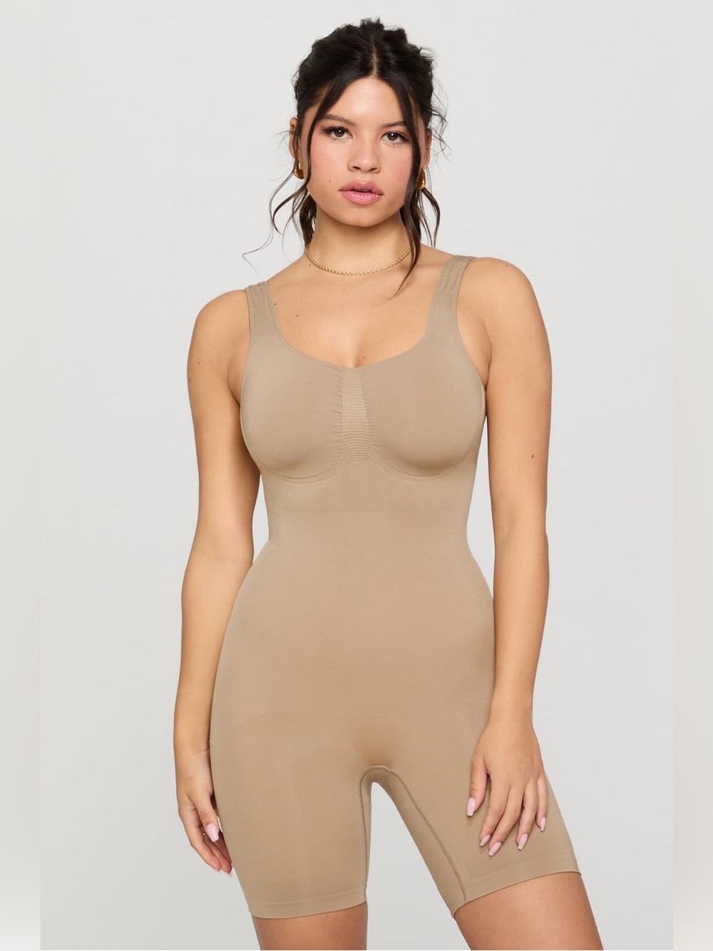 YITTY NWT Nearly Naked Shapewear Mid Thigh Seamless Shaping Bodysuit‎ Nude